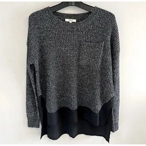 Madewell Cotton Linen Knit Silk Hem Sweater